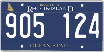 RI license plate 905124