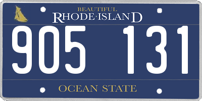 RI license plate 905131