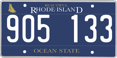 RI license plate 905133