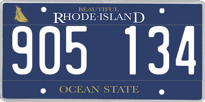 RI license plate 905134