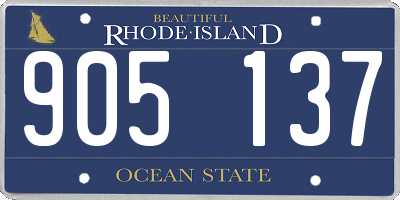 RI license plate 905137