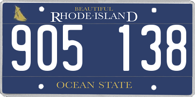 RI license plate 905138