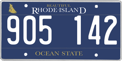 RI license plate 905142