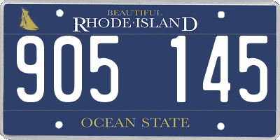 RI license plate 905145