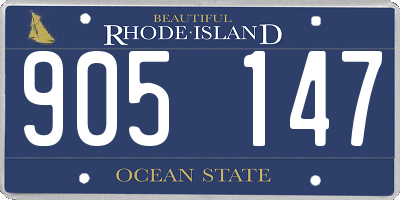 RI license plate 905147