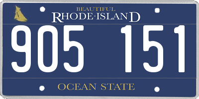 RI license plate 905151