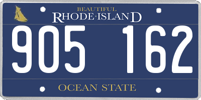 RI license plate 905162