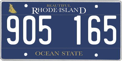 RI license plate 905165