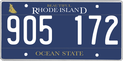 RI license plate 905172