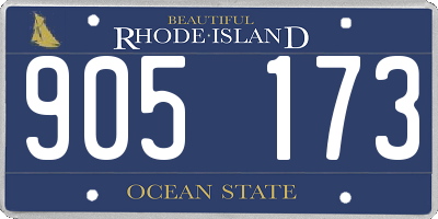 RI license plate 905173