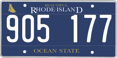 RI license plate 905177