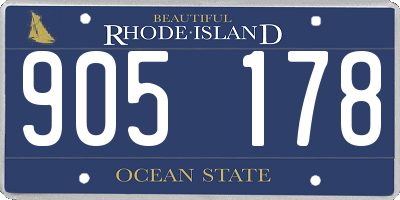 RI license plate 905178
