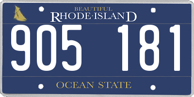 RI license plate 905181