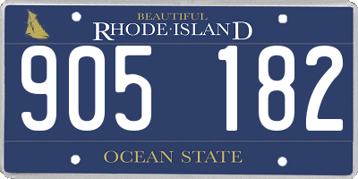 RI license plate 905182