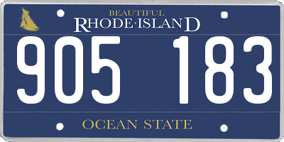 RI license plate 905183