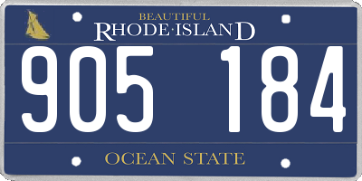 RI license plate 905184