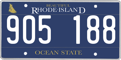 RI license plate 905188