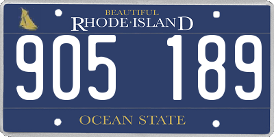 RI license plate 905189