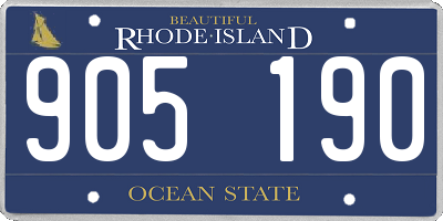 RI license plate 905190