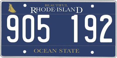 RI license plate 905192