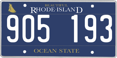RI license plate 905193