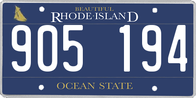 RI license plate 905194