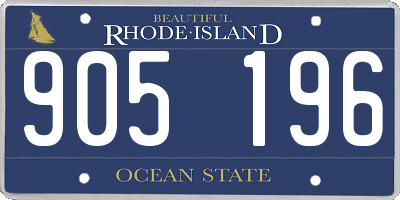RI license plate 905196