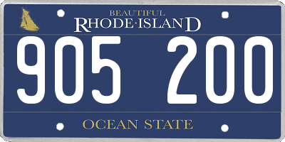 RI license plate 905200