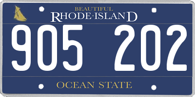 RI license plate 905202