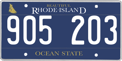 RI license plate 905203