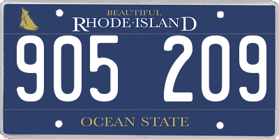 RI license plate 905209