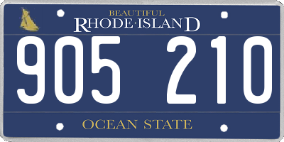 RI license plate 905210