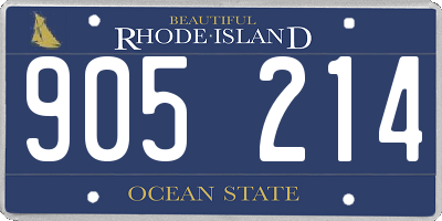RI license plate 905214