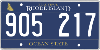 RI license plate 905217
