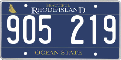 RI license plate 905219