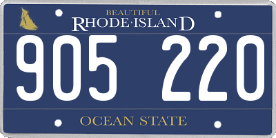RI license plate 905220