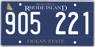 RI license plate 905221