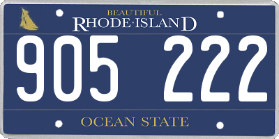 RI license plate 905222