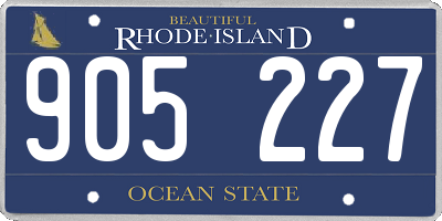 RI license plate 905227