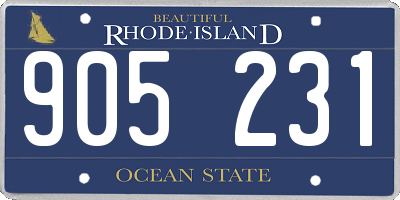 RI license plate 905231