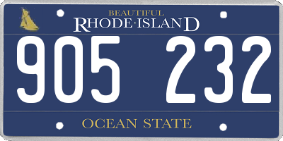 RI license plate 905232