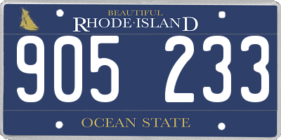 RI license plate 905233