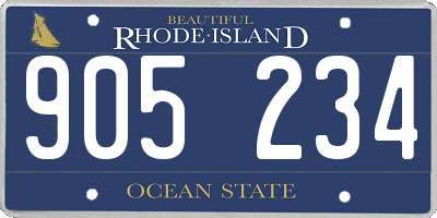 RI license plate 905234