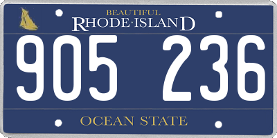 RI license plate 905236