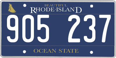 RI license plate 905237
