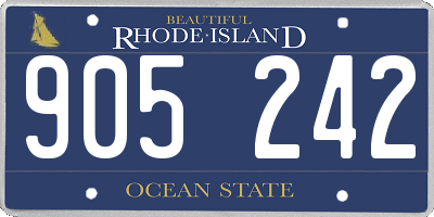 RI license plate 905242