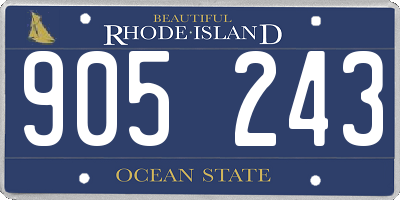 RI license plate 905243