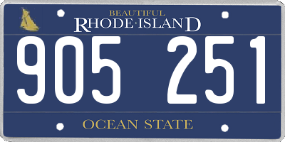RI license plate 905251