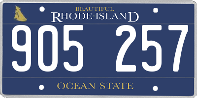 RI license plate 905257