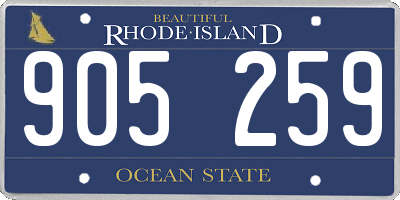 RI license plate 905259